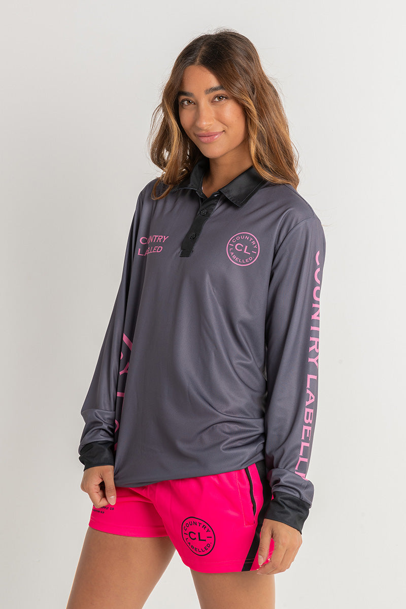 Signature Fishing Shirt - Storm Grey & Pink