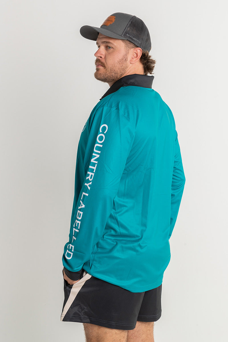 Signature Fishing Shirt - Teal & White