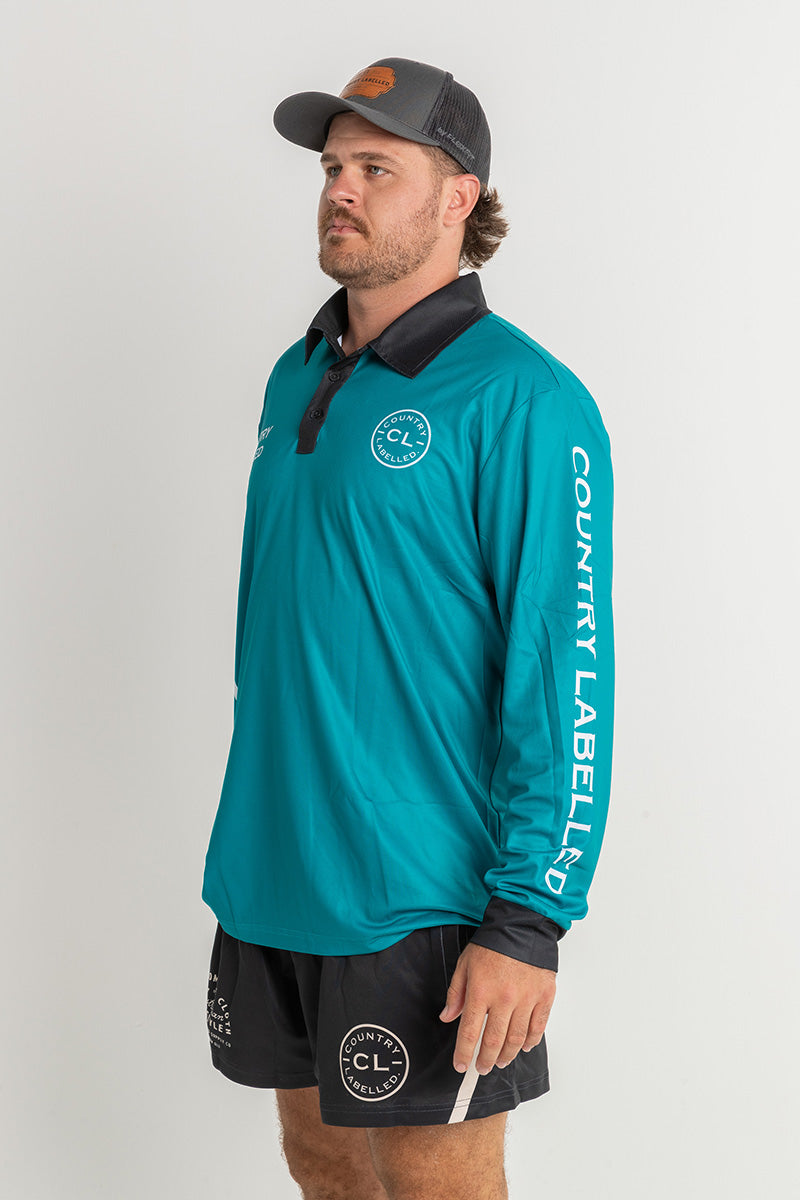 Signature Fishing Shirt - Teal & White