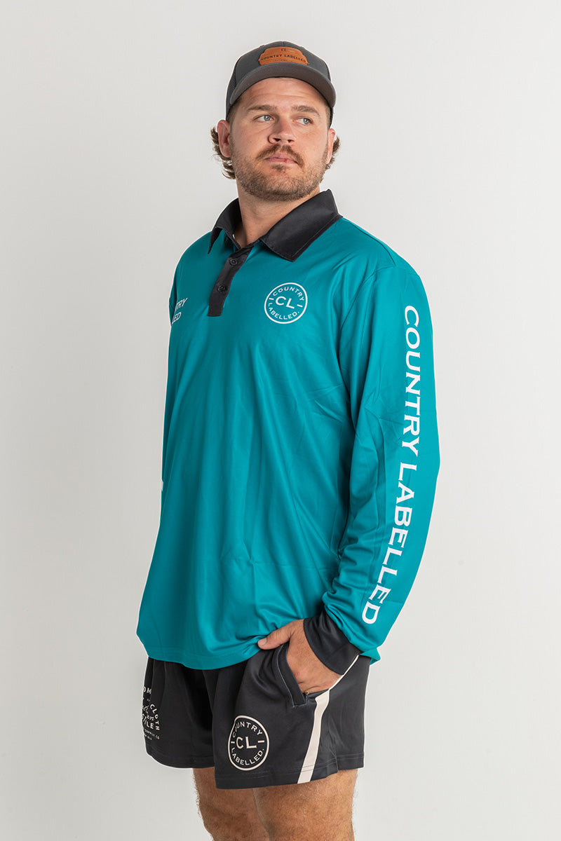 Signature Fishing Shirt - Teal & White