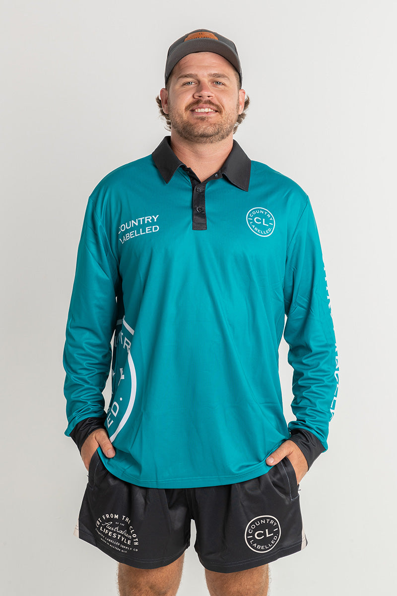 Signature Fishing Shirt - Teal & White