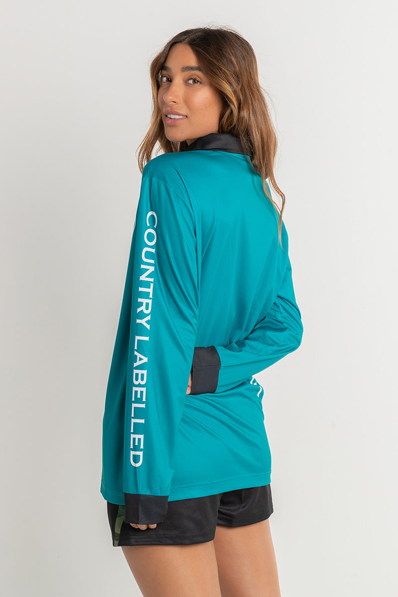 Signature Fishing Shirt - Teal & White