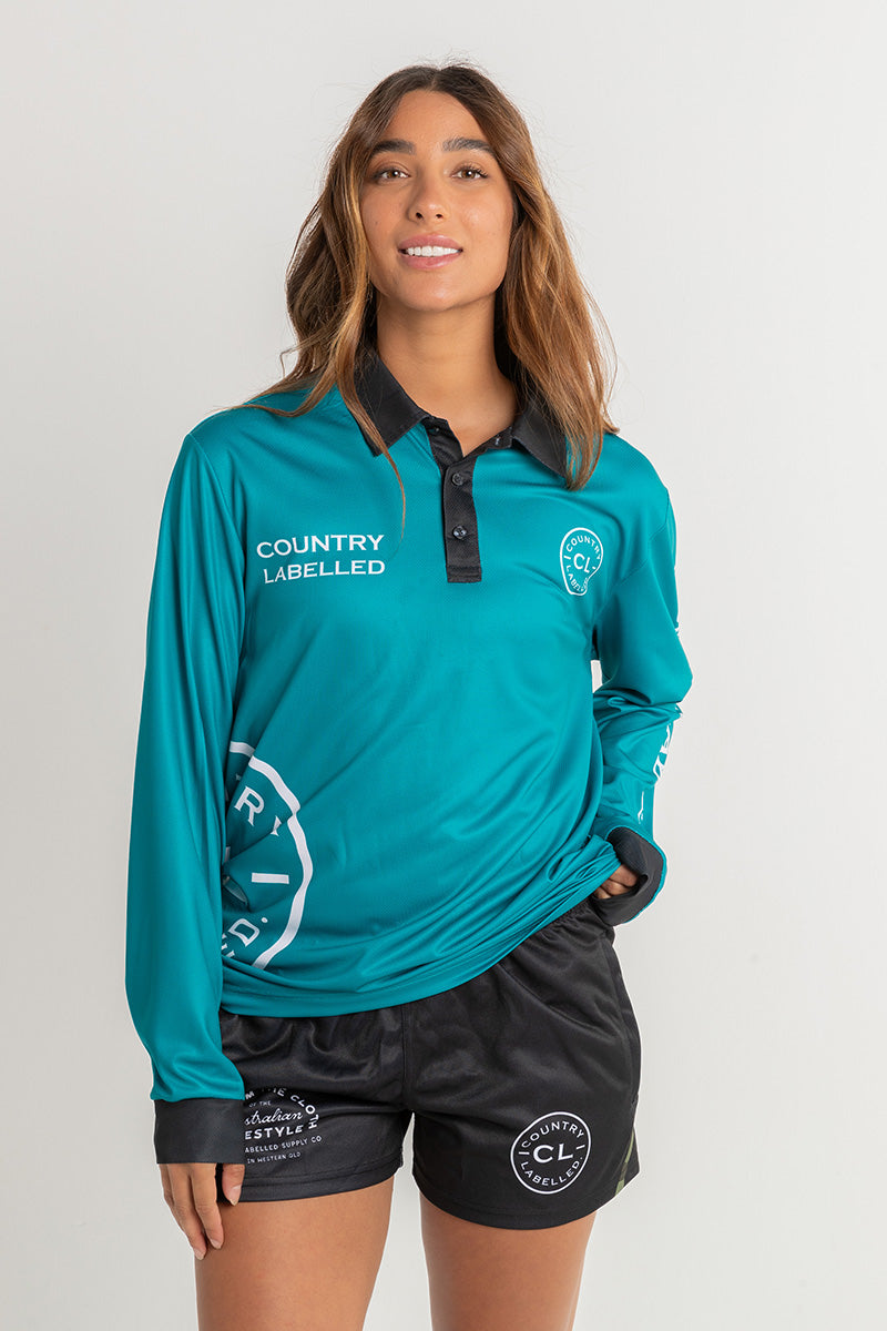 Signature Fishing Shirt - Teal & White