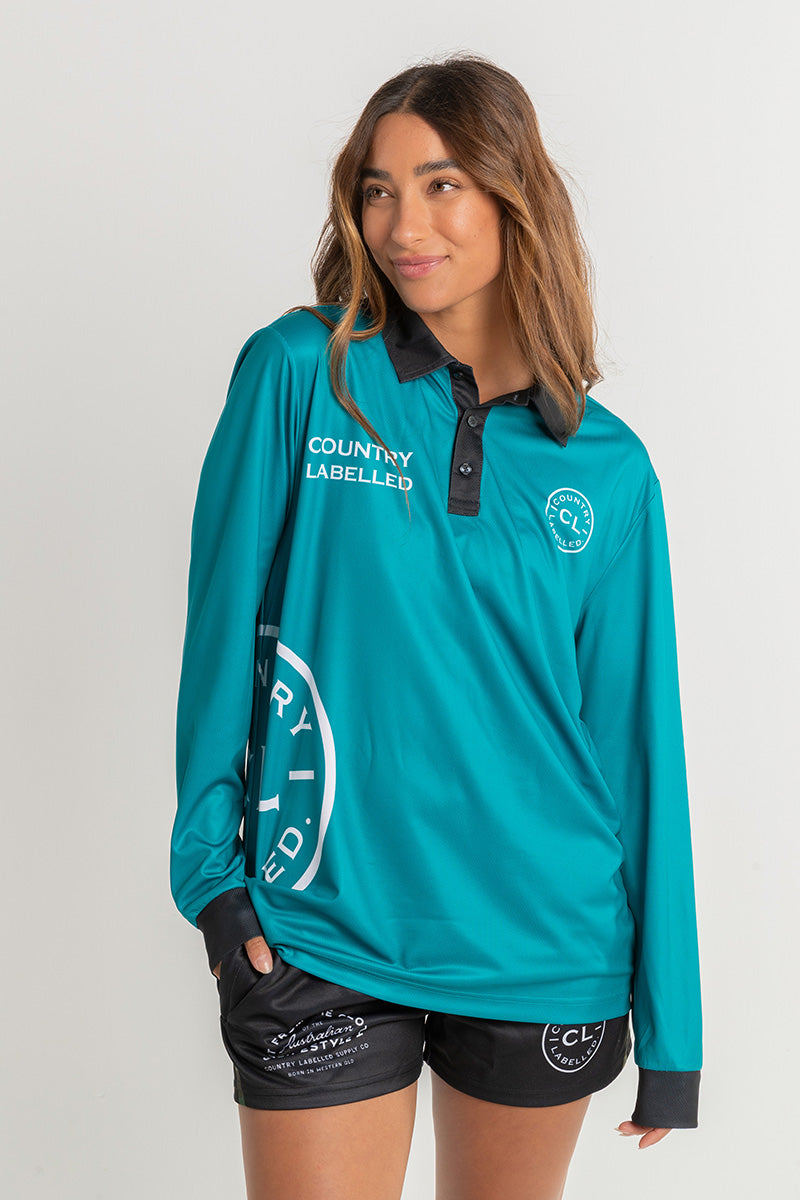 Signature Fishing Shirt - Teal & White