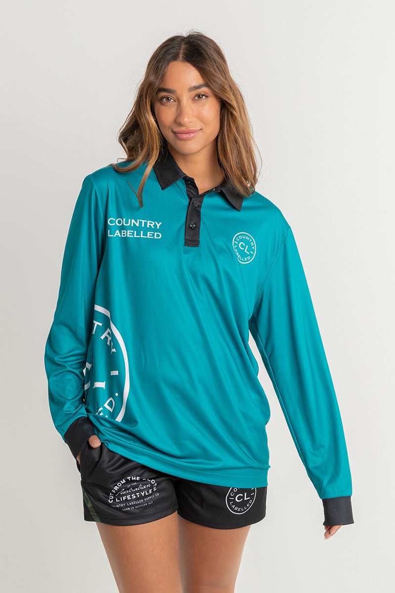 Signature Fishing Shirt - Teal & White