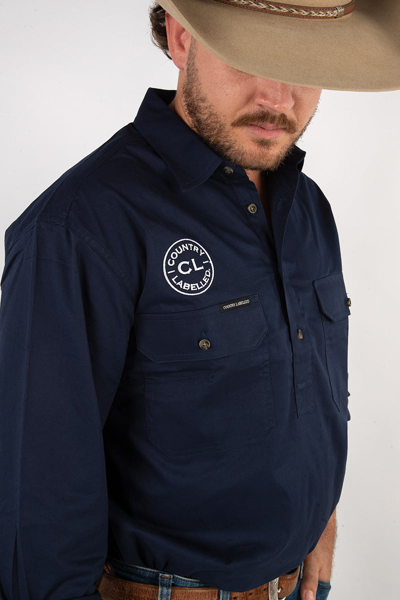 The Cattleman's Work Shirt - Navy