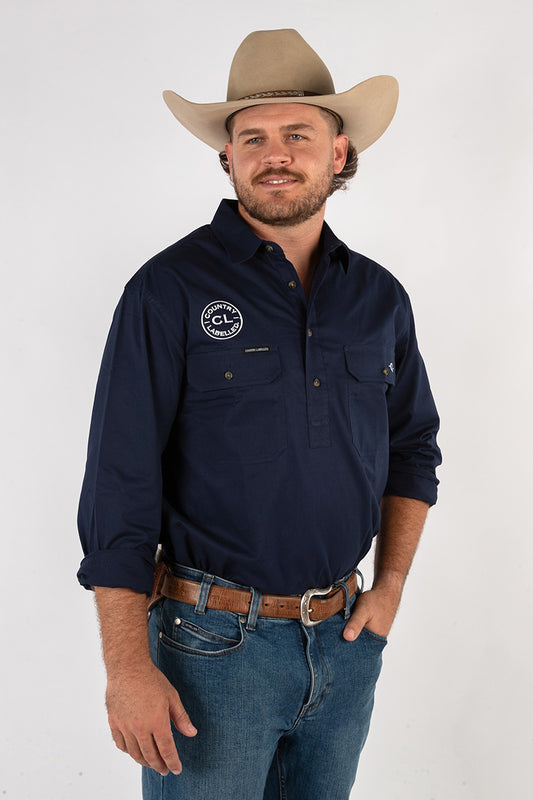 The Cattleman's Work Shirt - Navy