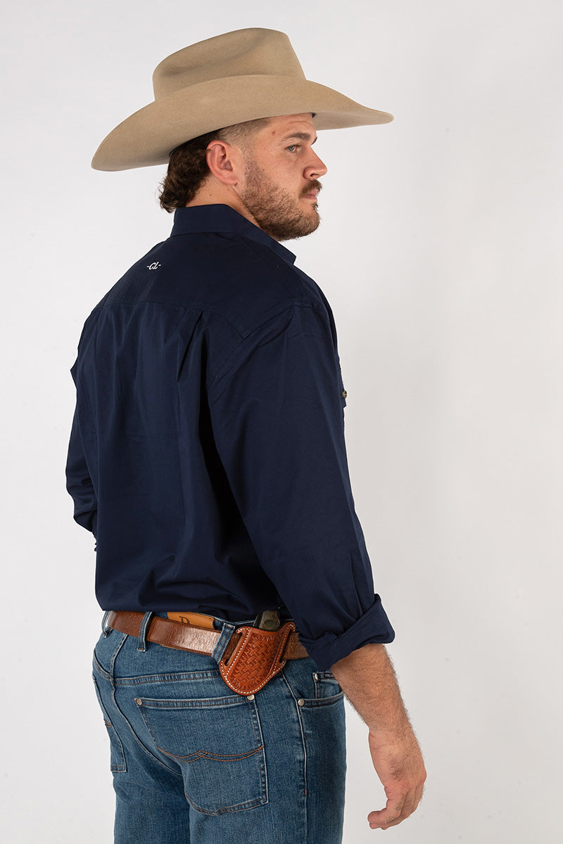 The Cattleman's Work Shirt - Navy