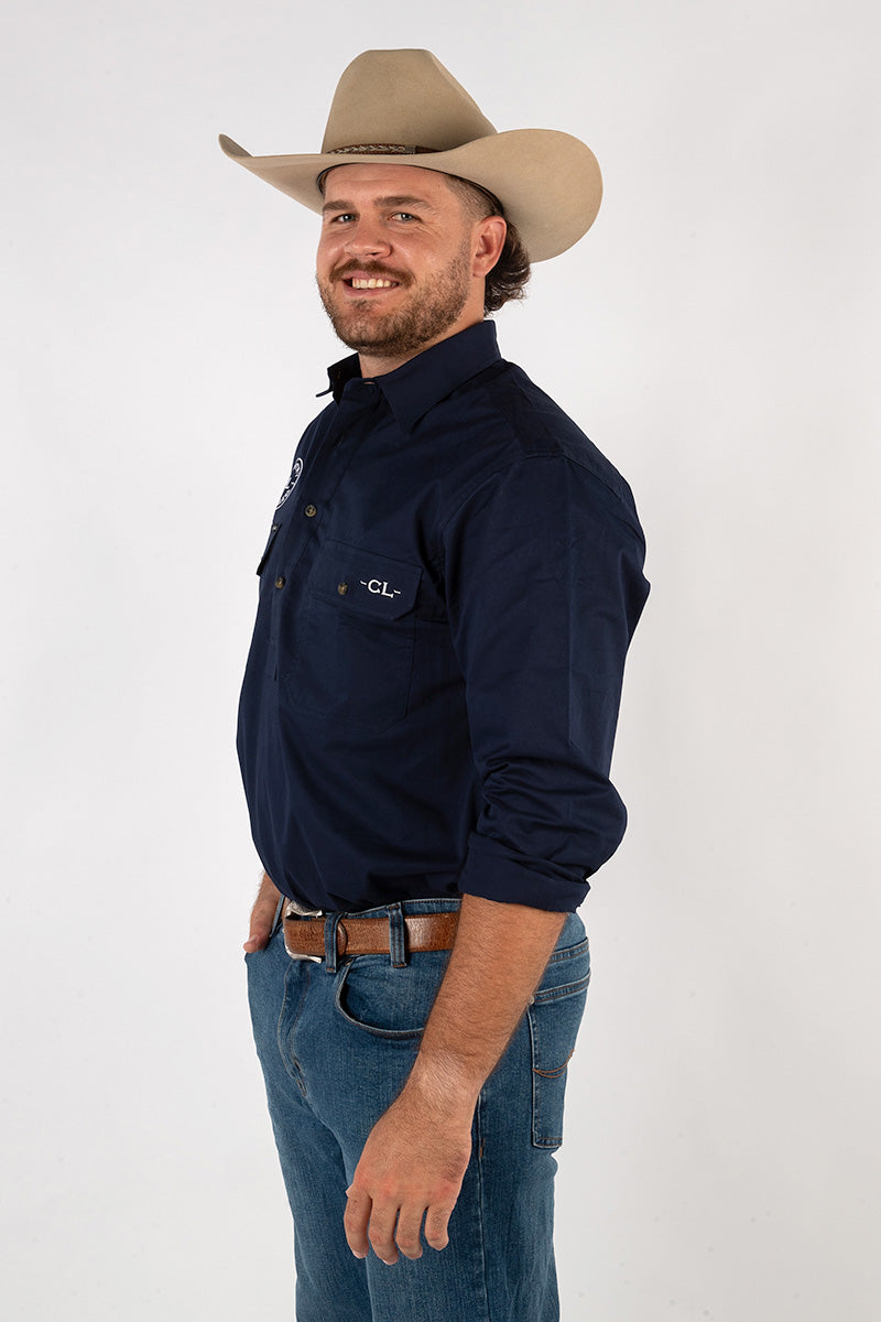 The Cattleman's Work Shirt - Navy