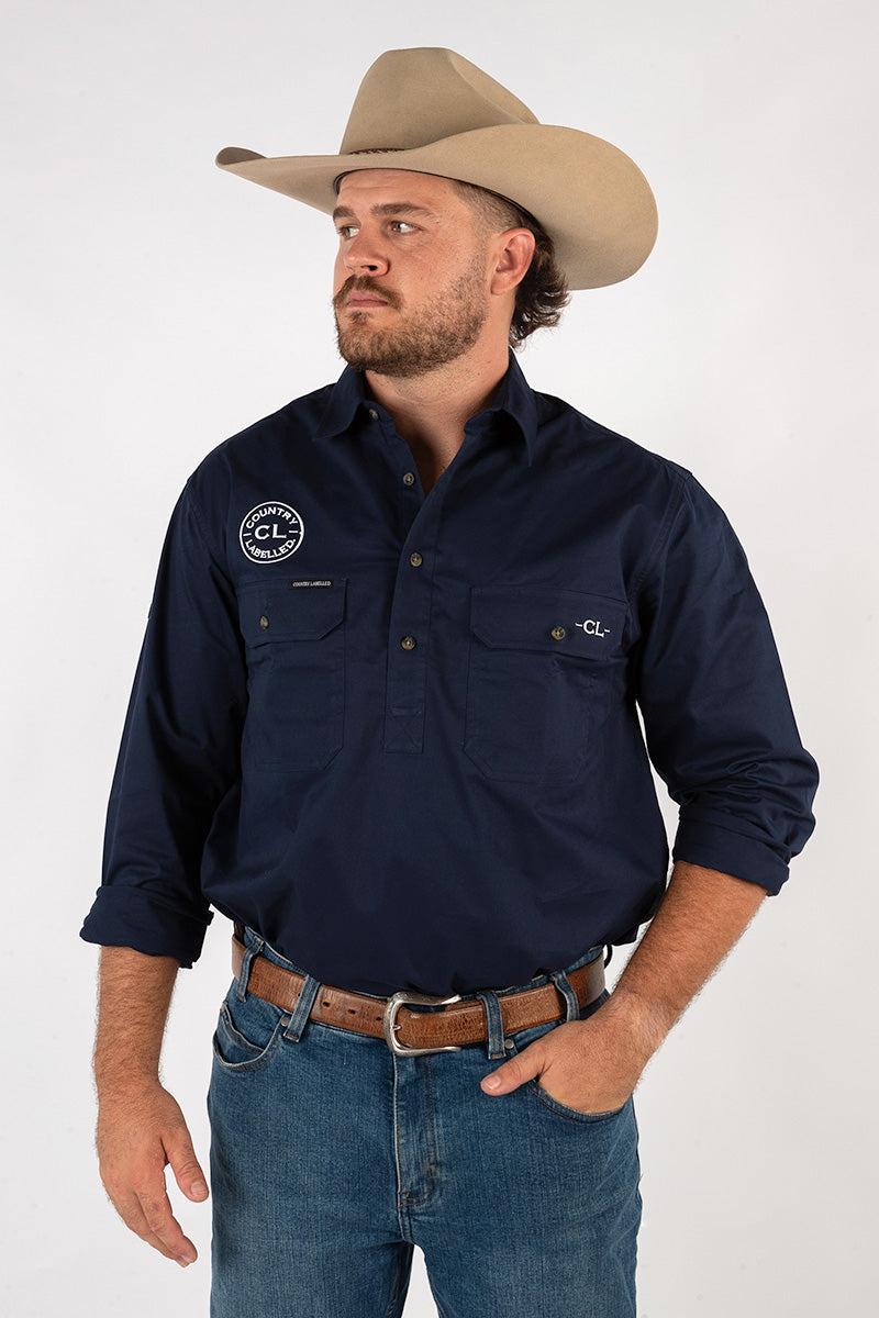 The Cattleman's Work Shirt - Navy