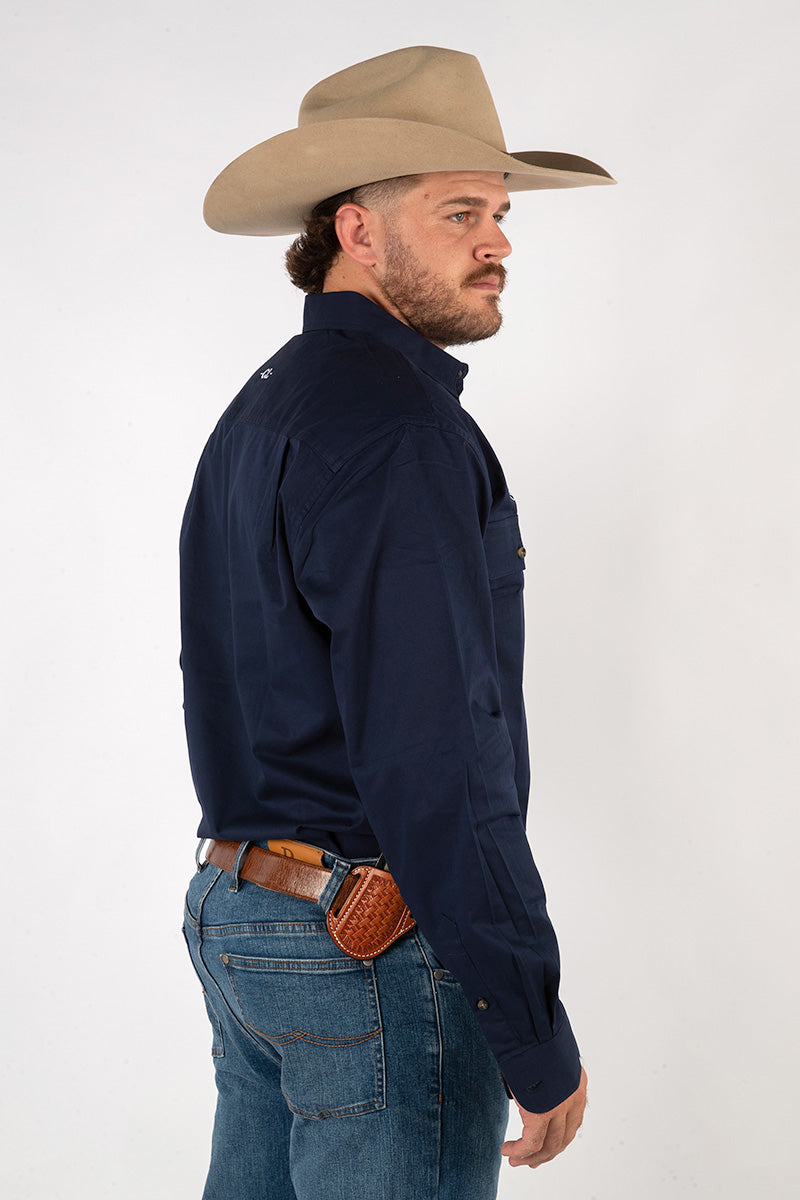 The Cattleman's Work Shirt - Navy