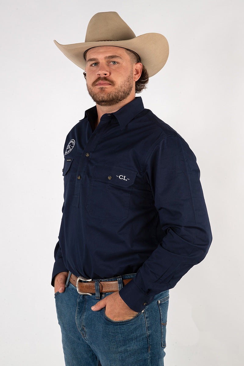 The Cattleman's Work Shirt - Navy