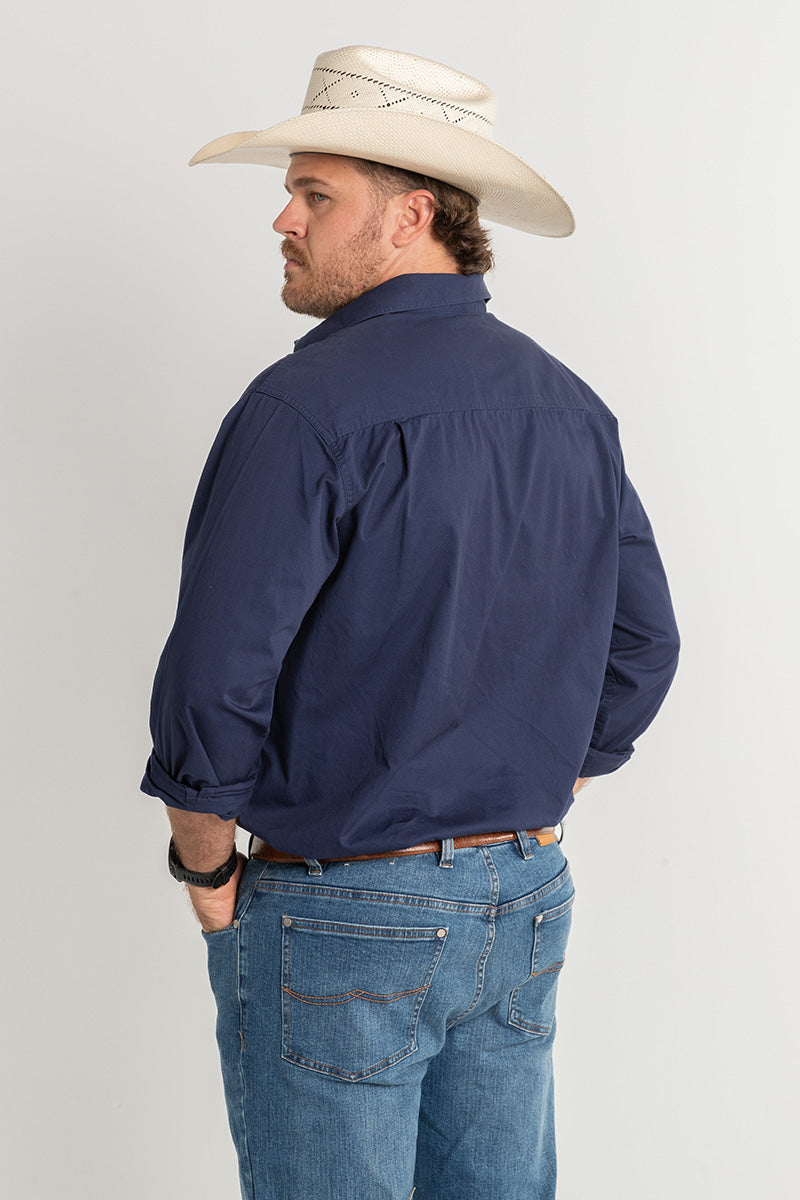 The Cattleman's Work Shirt - Navy