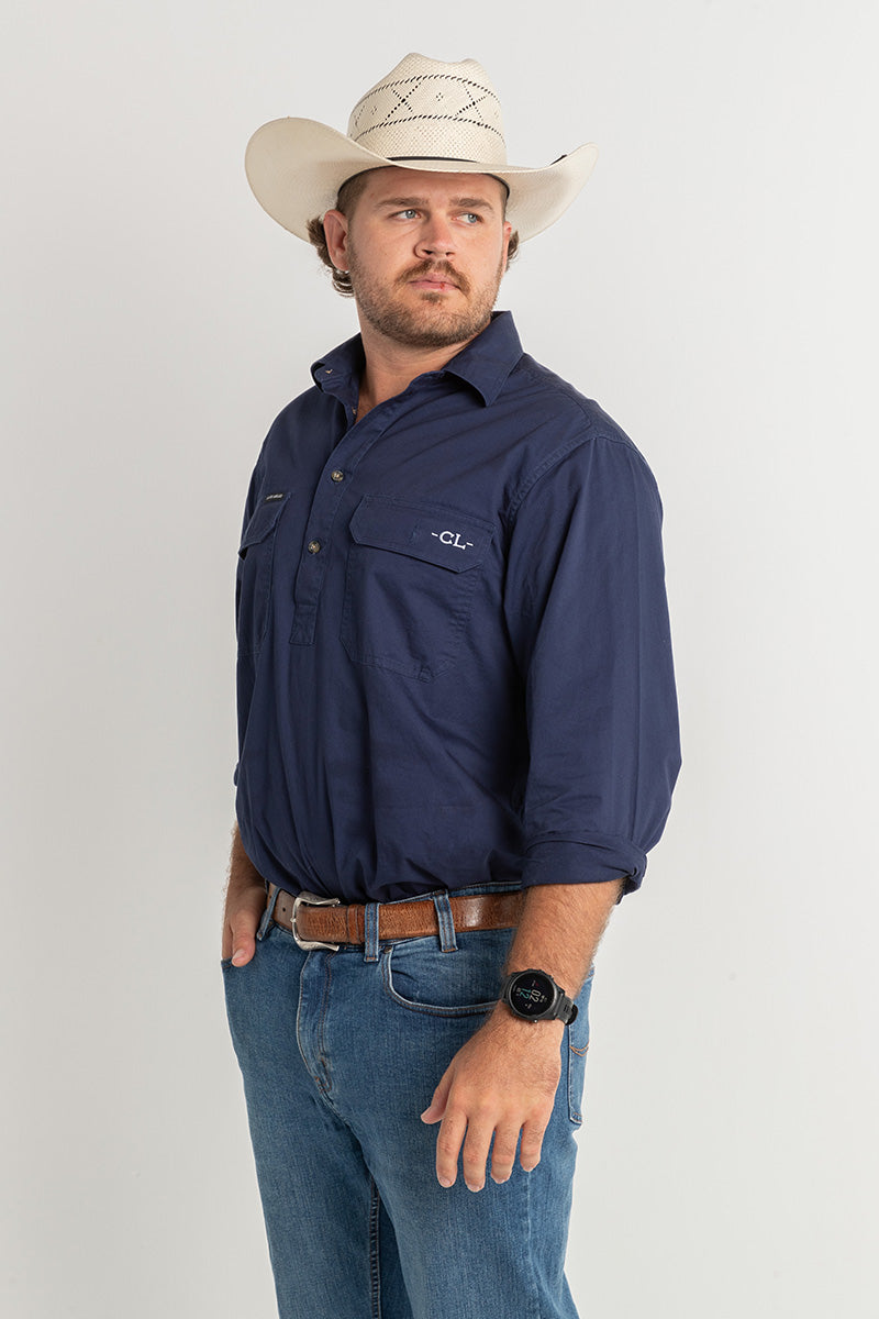 The Cattleman's Work Shirt - Navy