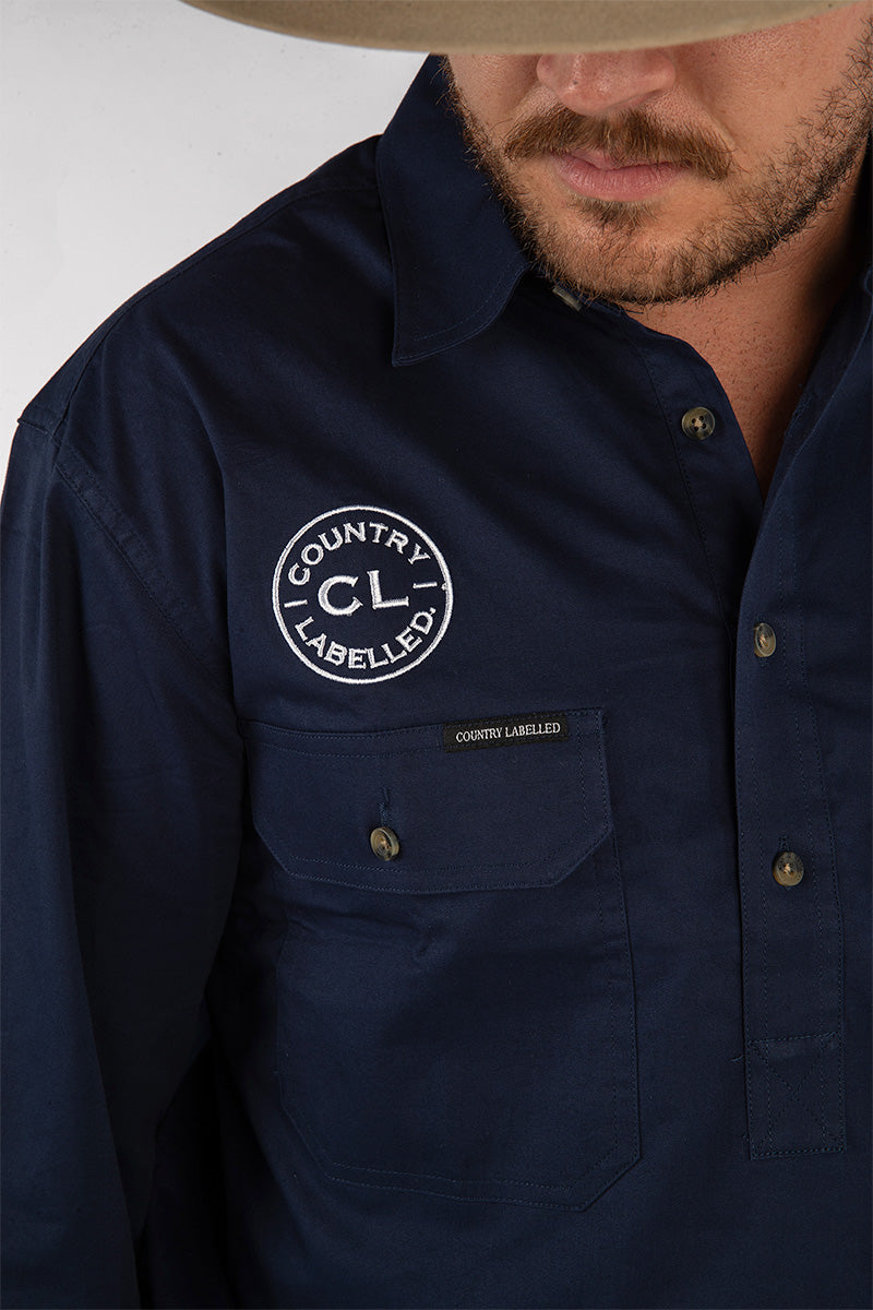 The Cattleman's Work Shirt - Navy