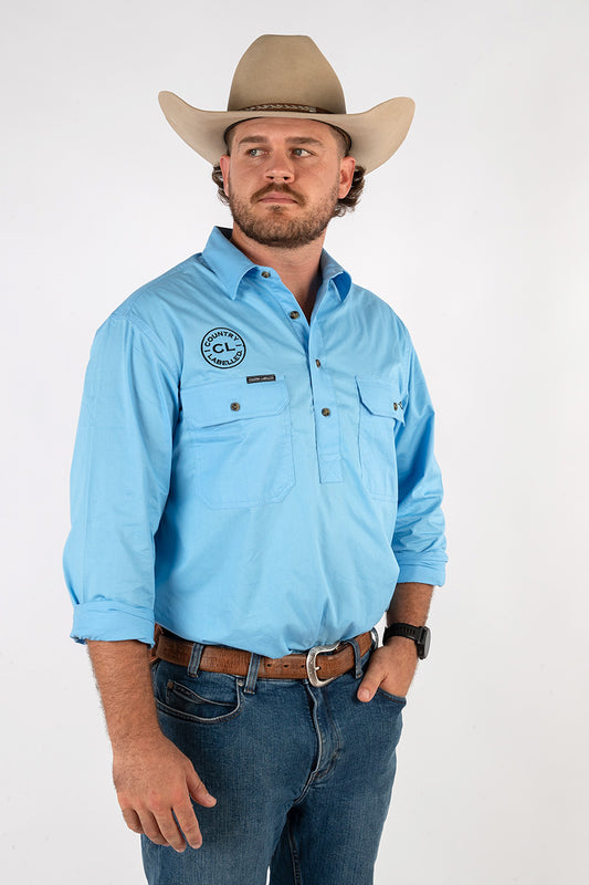 The Cattleman's Work Shirt - Sky Blue