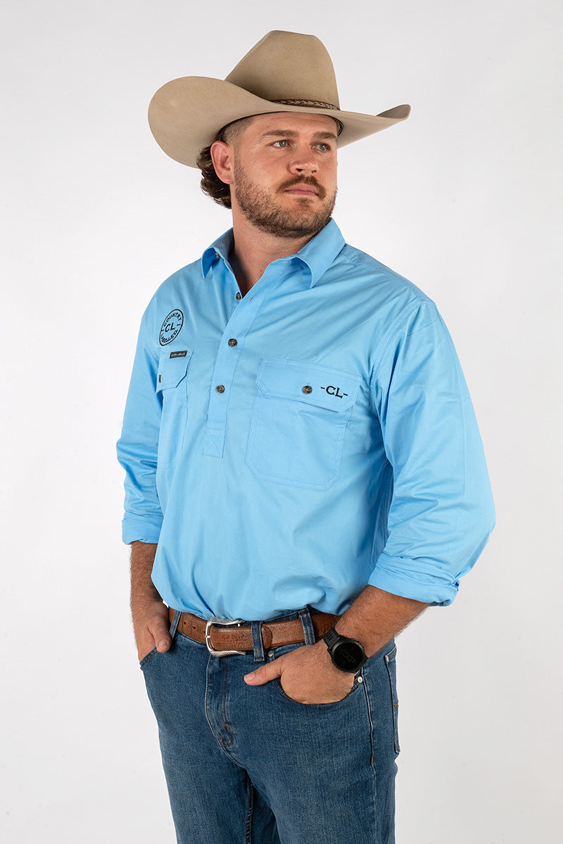 The Cattleman's Work Shirt - Sky Blue