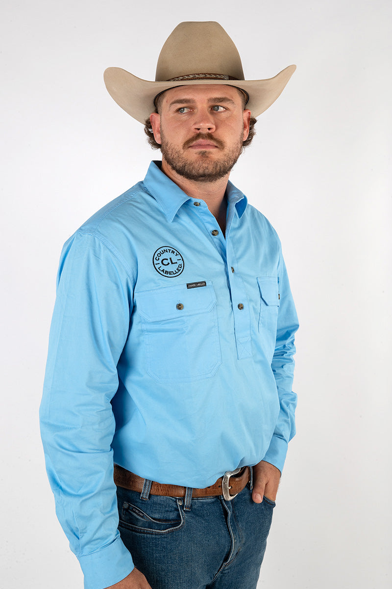 The Cattleman's Work Shirt - Sky Blue