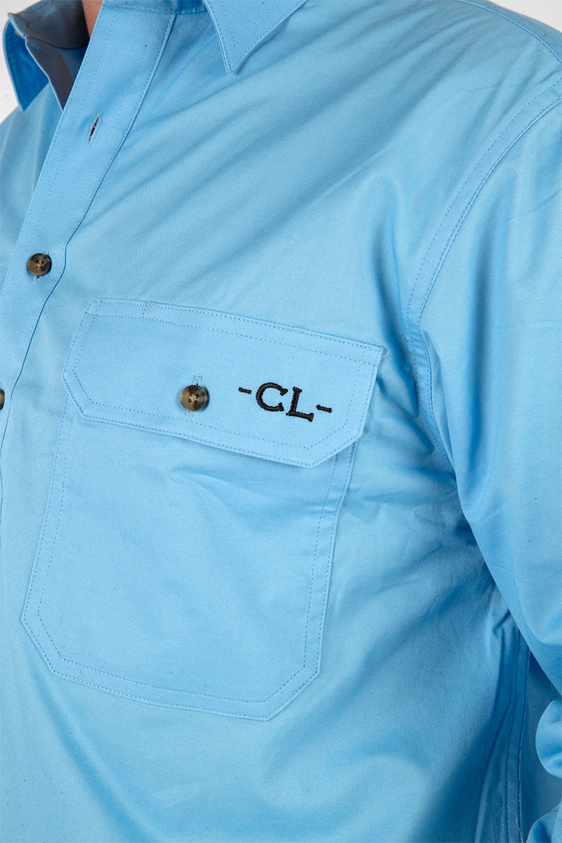 The Cattleman's Work Shirt - Sky Blue