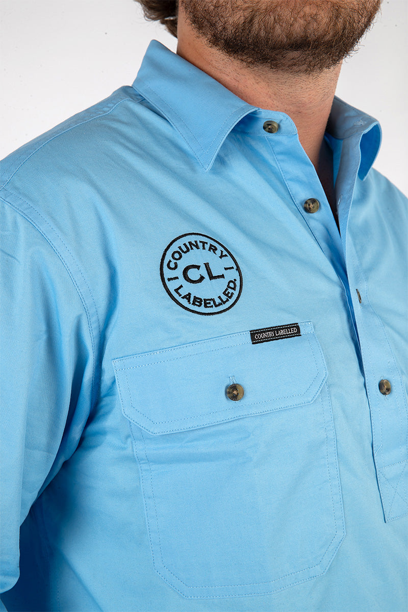 The Cattleman's Work Shirt - Sky Blue