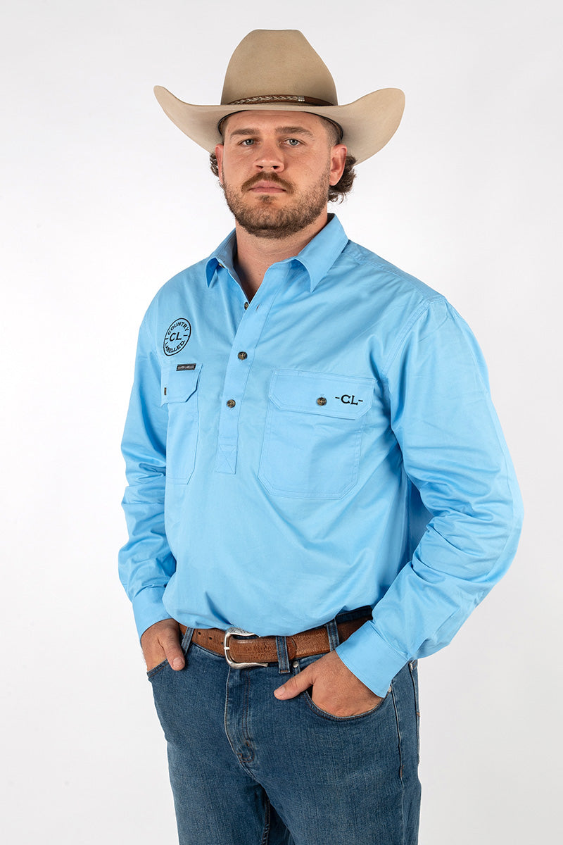 The Cattleman's Work Shirt - Sky Blue