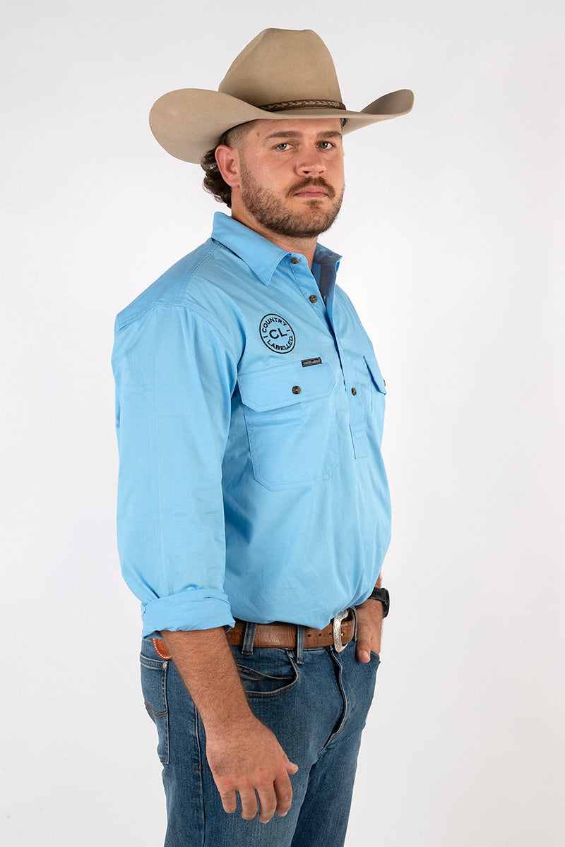 The Cattleman's Work Shirt - Sky Blue