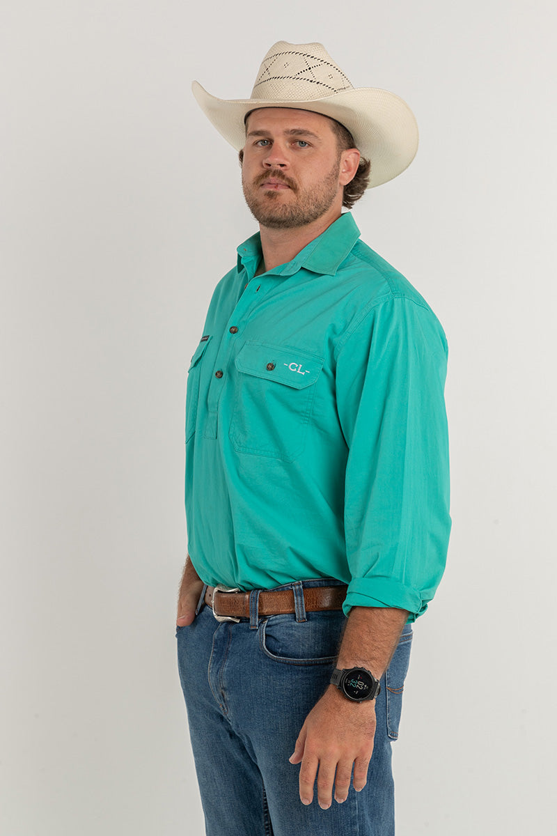 The Cattleman's Work Shirt - Turquoise