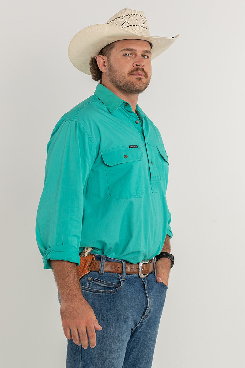 The Cattleman's Work Shirt - Turquoise