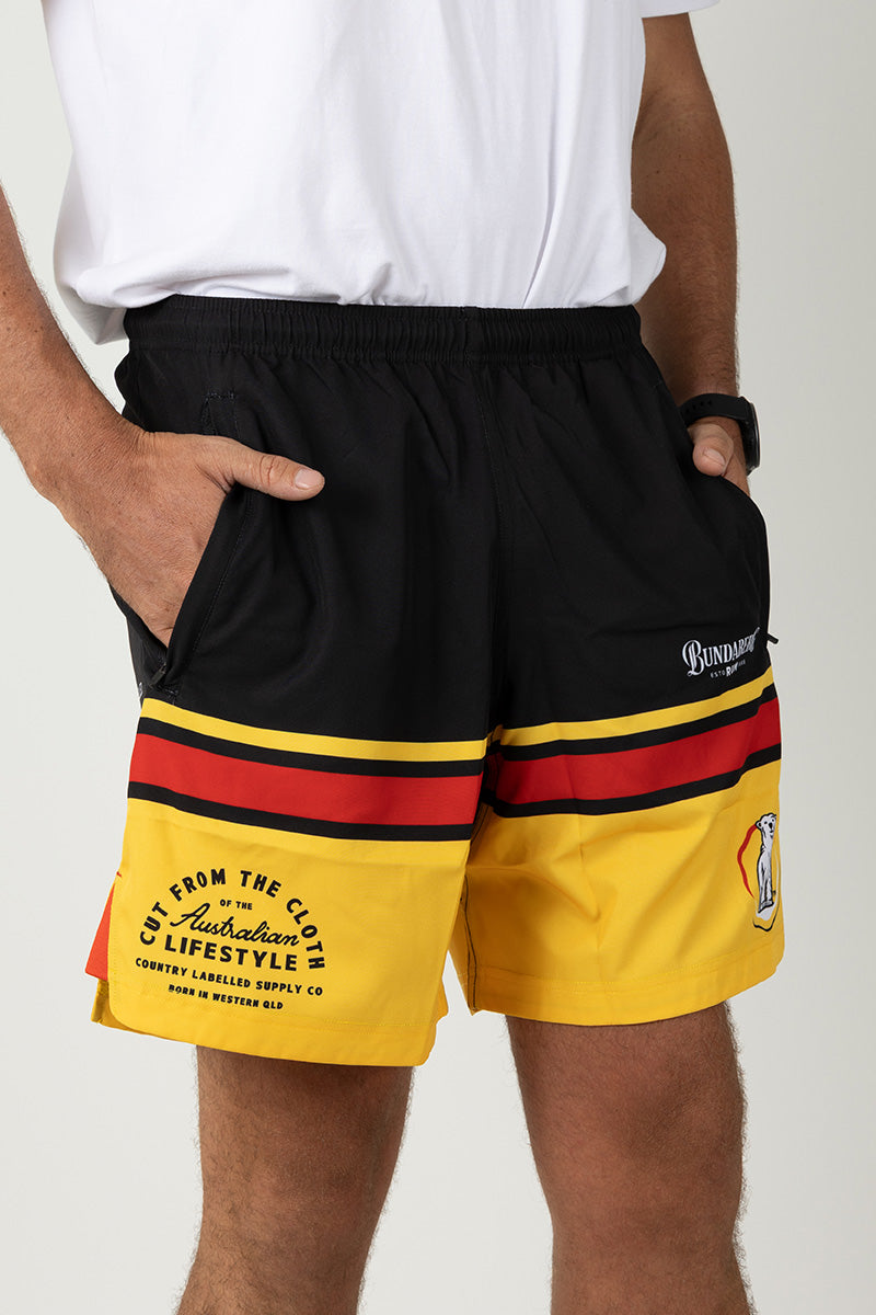 Training Shorts - Bundy Rum - Black - Red - Yellow