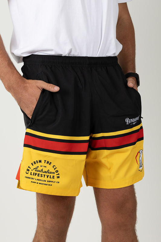 Training Shorts - Bundy Rum - Black - Red - Yellow
