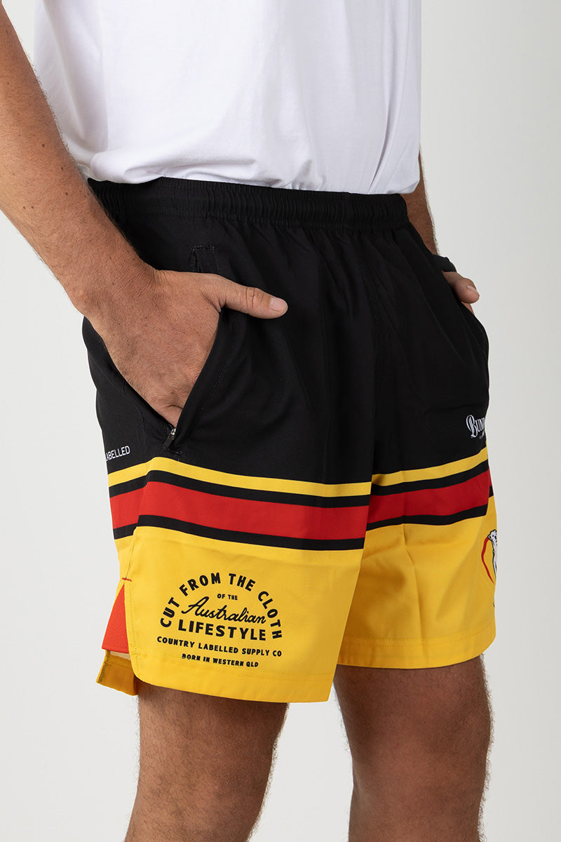 Training Shorts - Bundy Rum - Black - Red - Yellow