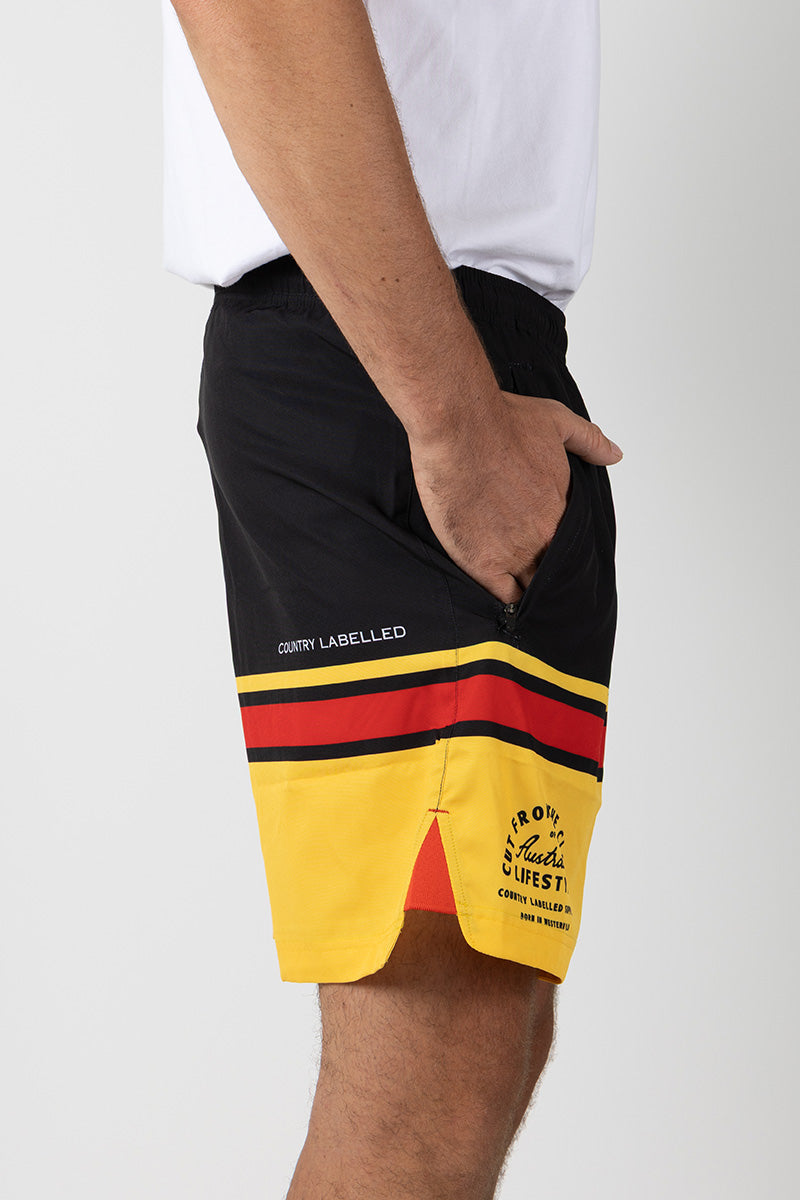Training Shorts - Bundy Rum - Black - Red - Yellow