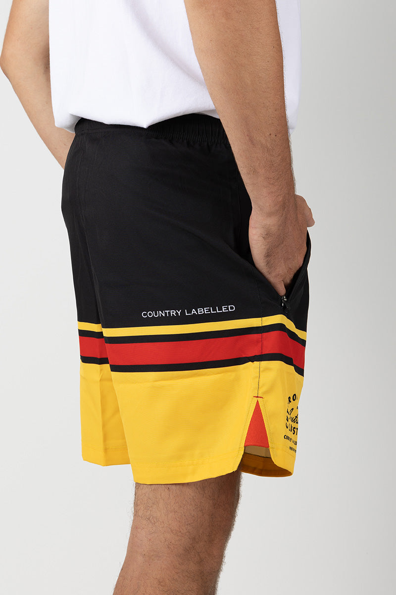Training Shorts - Bundy Rum - Black - Red - Yellow