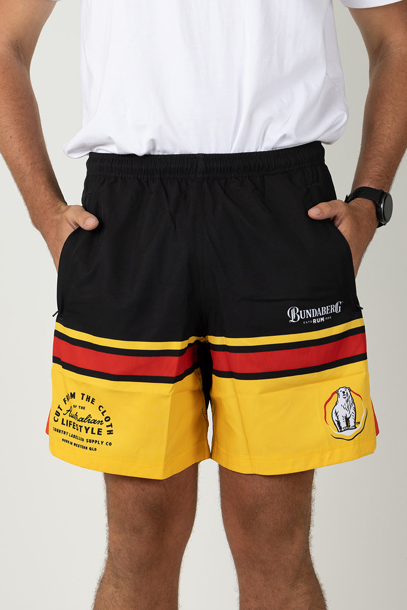 Training Shorts - Bundy Rum - Black - Red - Yellow