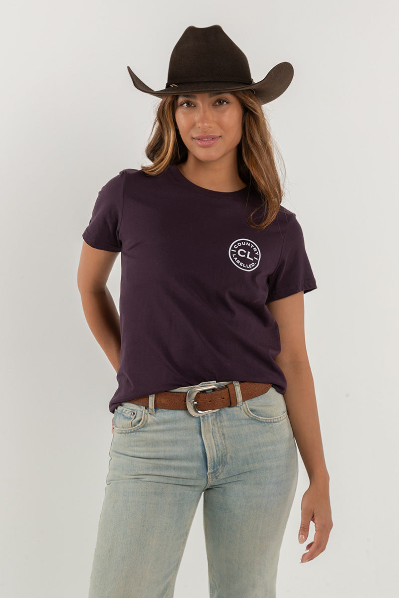 Women's Classic Signature CL T Shirt - Plum - Windmill Logo