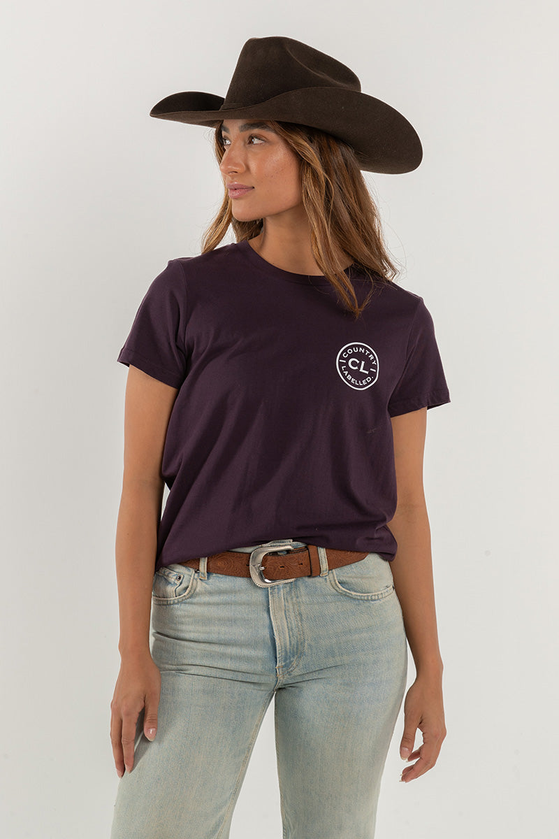 Women's Classic Signature CL T Shirt - Plum - Windmill Logo