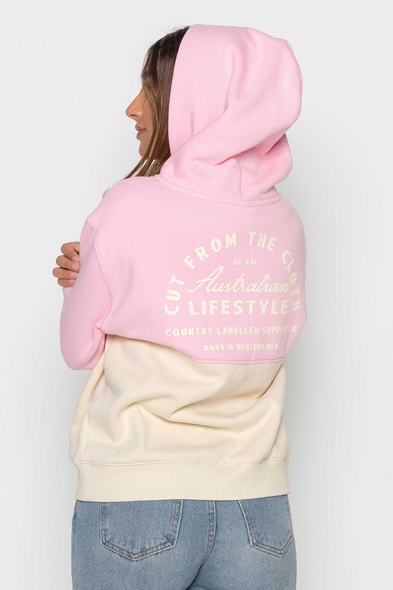 Womens - Heritage Two-Tone - Hoodie - Pink & White
