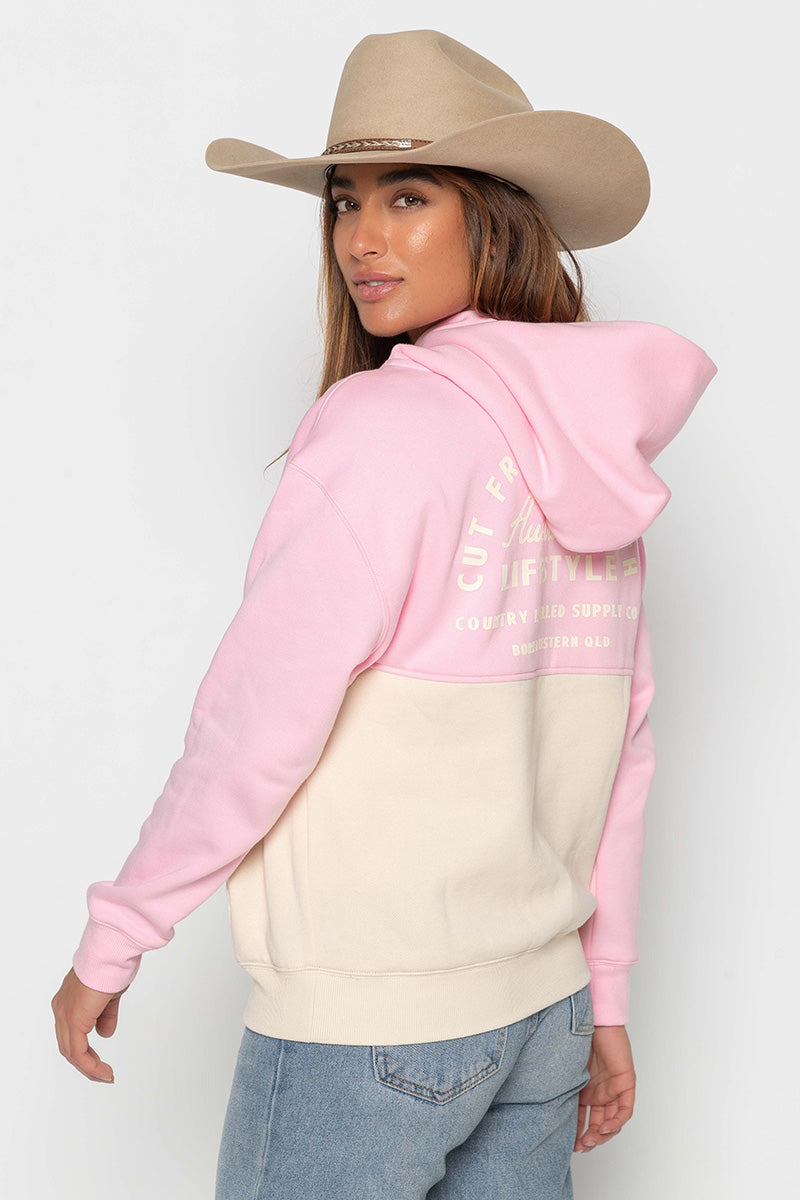 Womens - Heritage Two-Tone - Hoodie - Pink & White