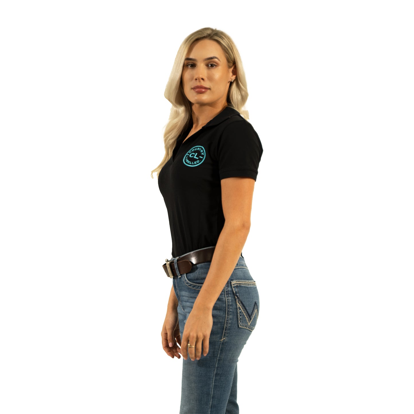 Women's Original Polo shirts - Black - Teal Logo