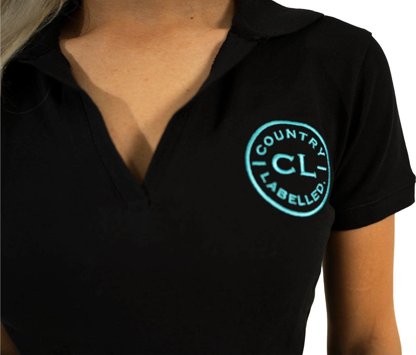 Women's Original Polo shirts - Black - Teal Logo