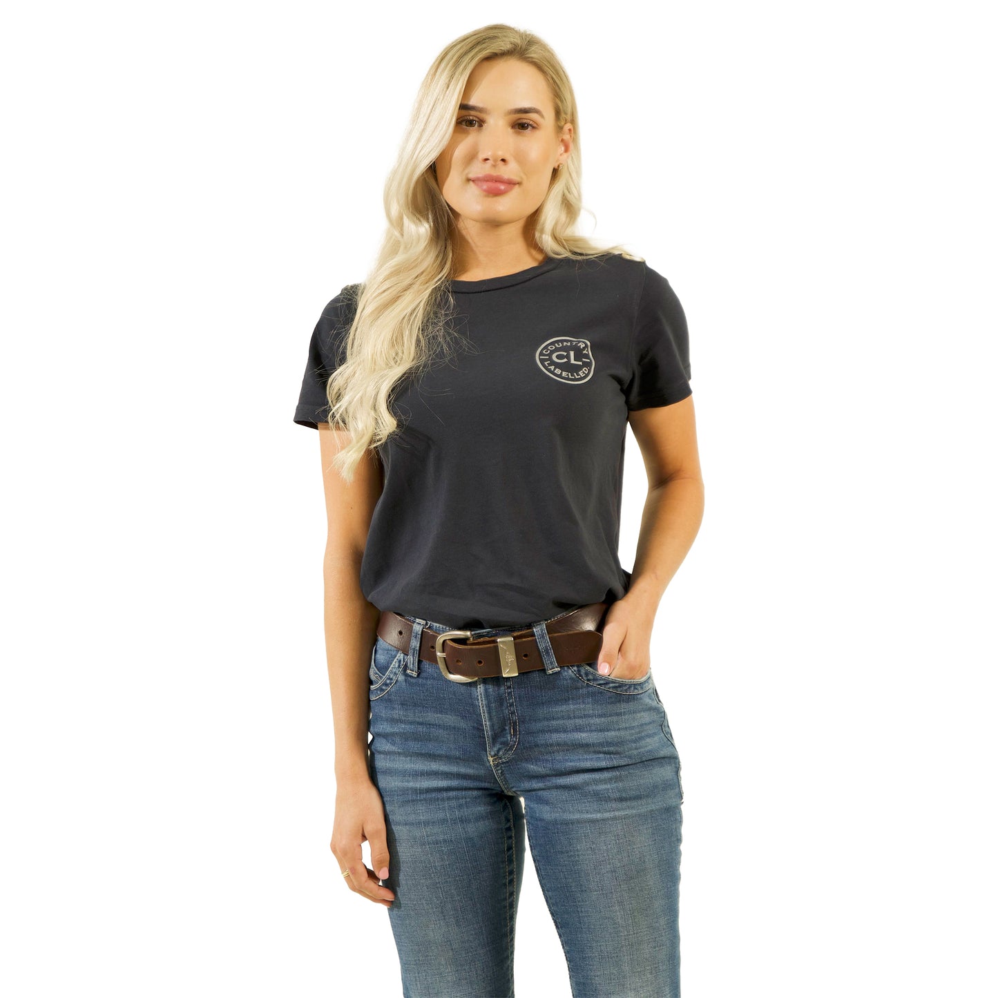 Women's Classic Signature CL T Shirt - Navy - Silver Logo