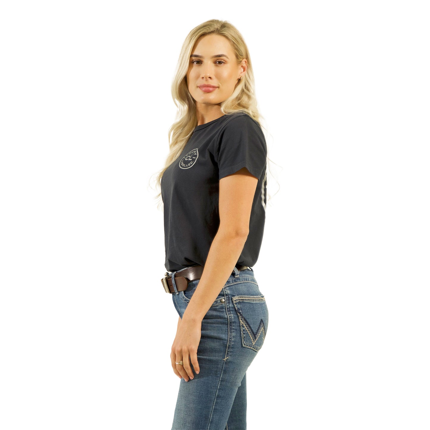 Women's Classic Signature CL T Shirt - Navy - Silver Logo
