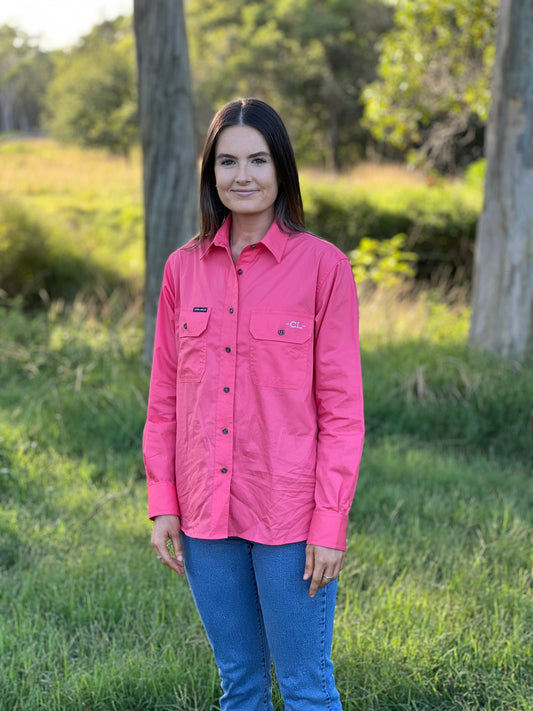 The Arena Full Button Work Shirt - Grapefruit
