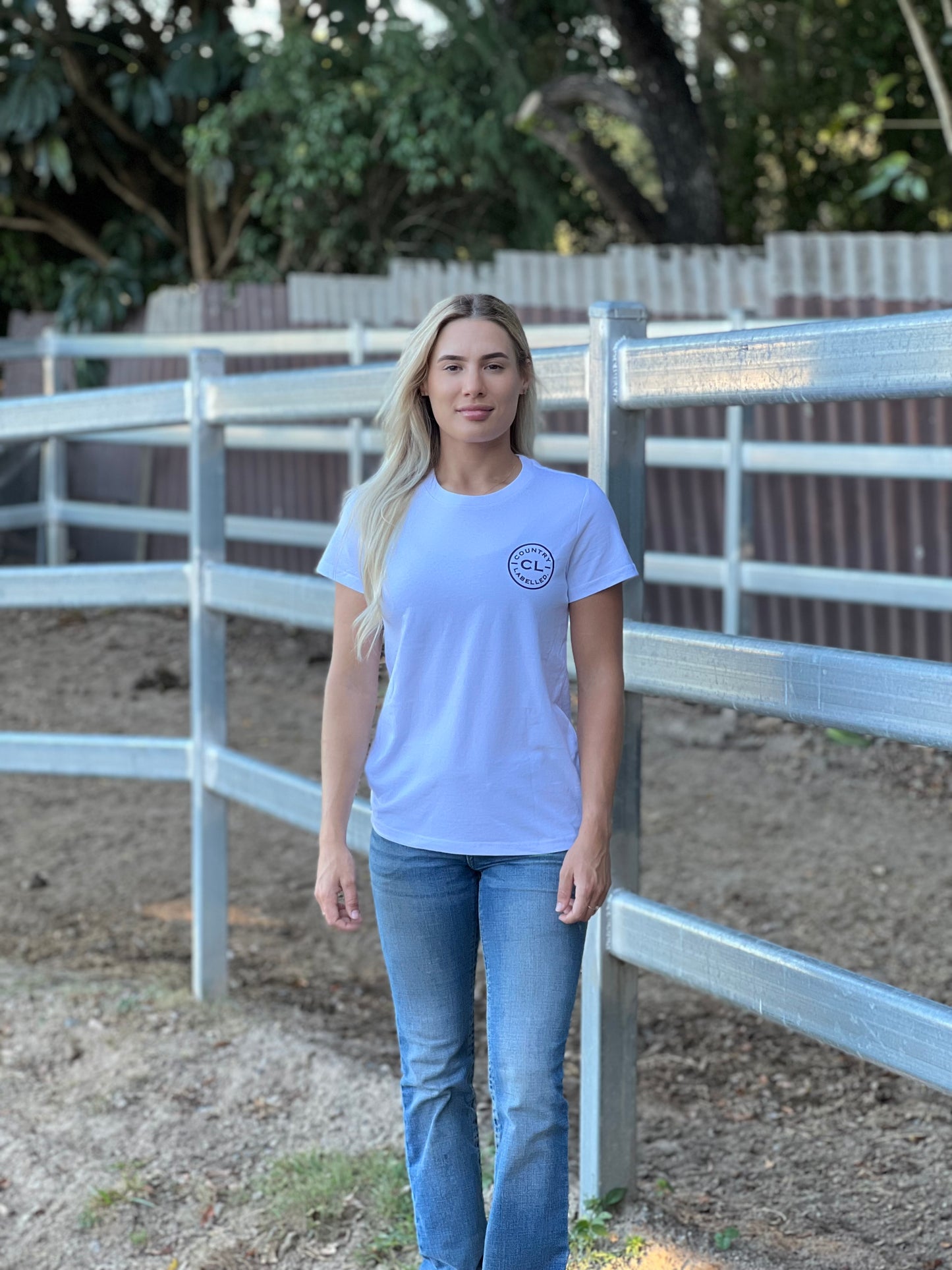 Women's Classic Signature CL T Shirt - White - Black Logo