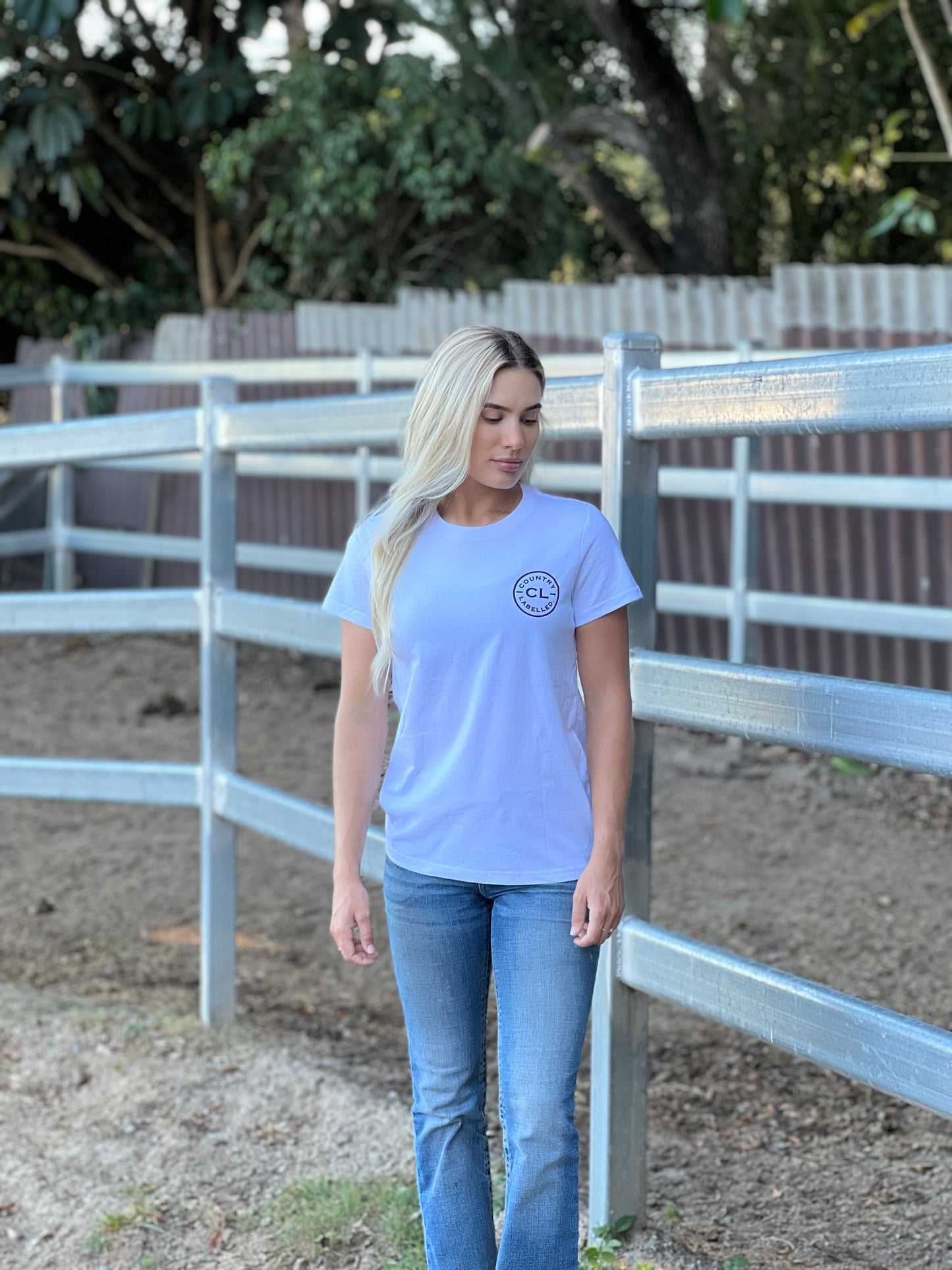 Women's Classic Signature CL T Shirt - White - Black Logo
