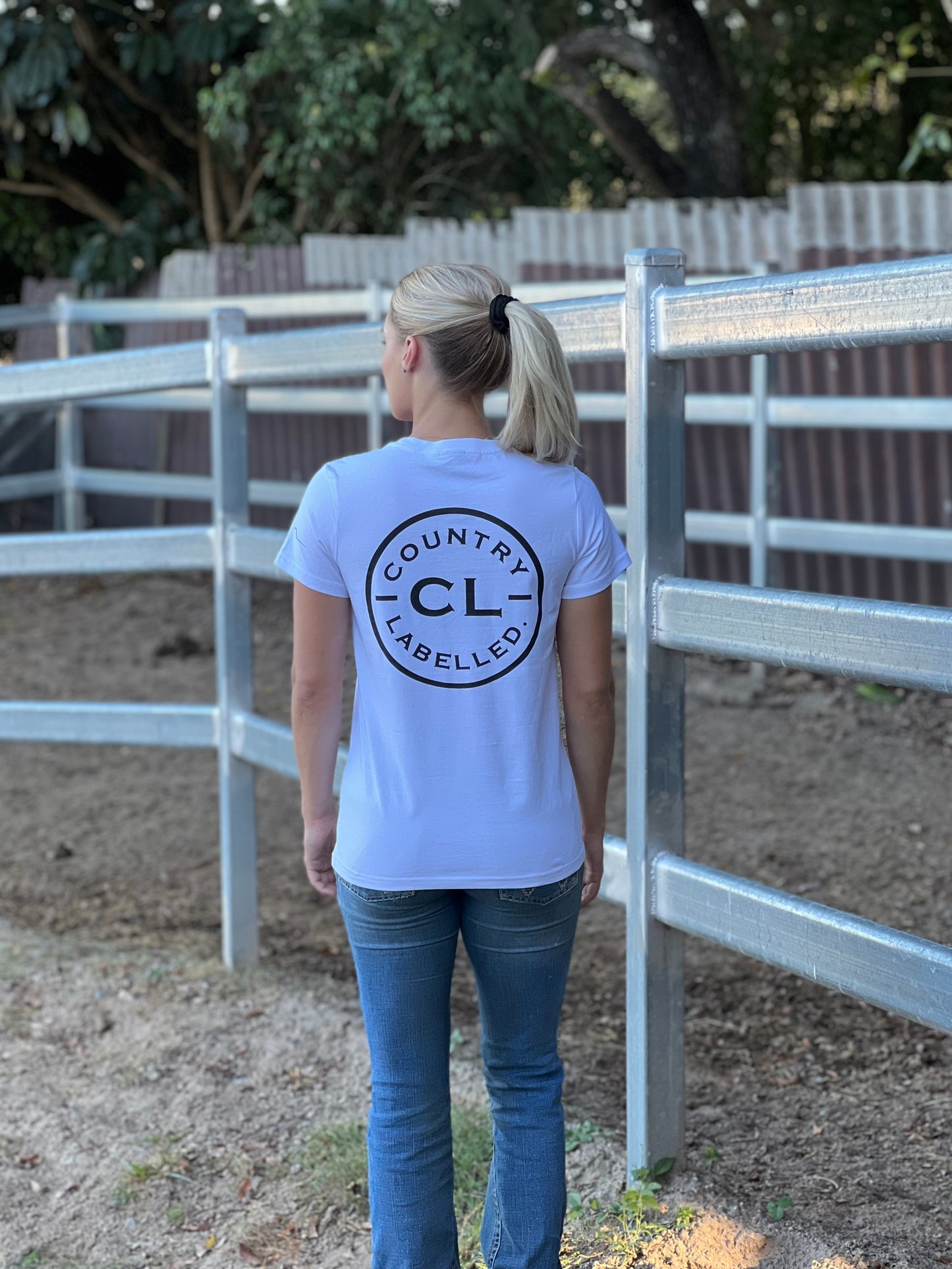 Women's Classic Signature CL T Shirt - White - Black Logo
