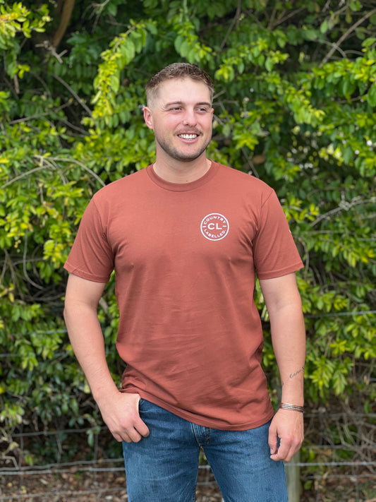 Mens Classic Signature CL T Shirt - Copper - White Logo