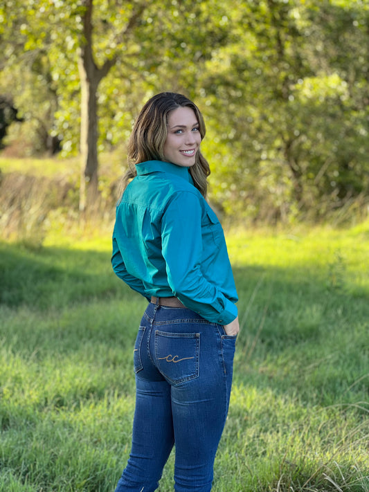 The Arena Full Button Work Shirt - Teal