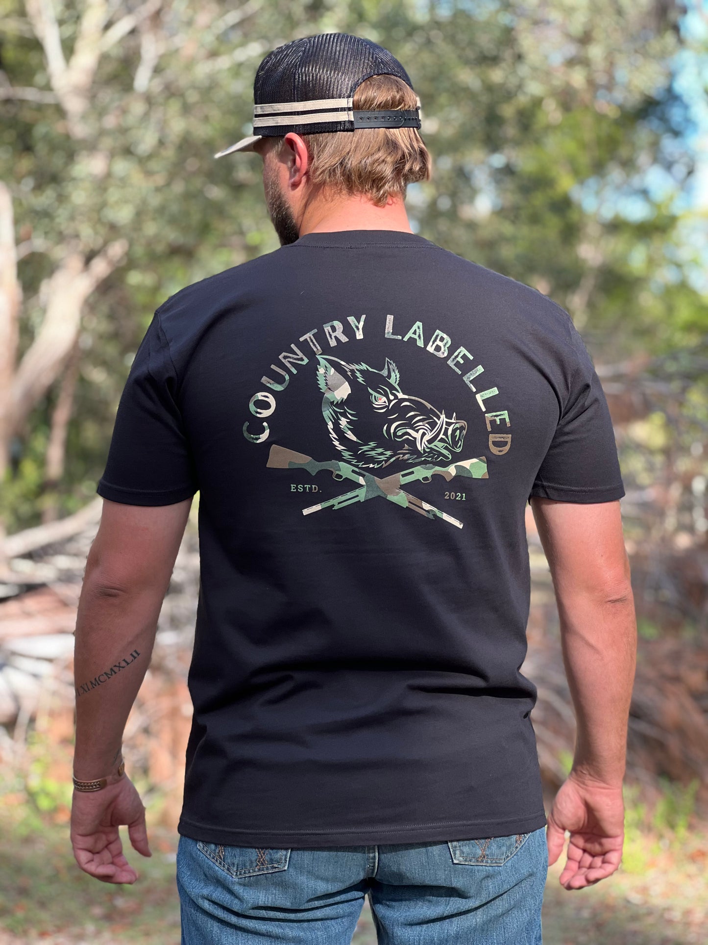 CL T Shirt  - Black - Pig Hunting Logo