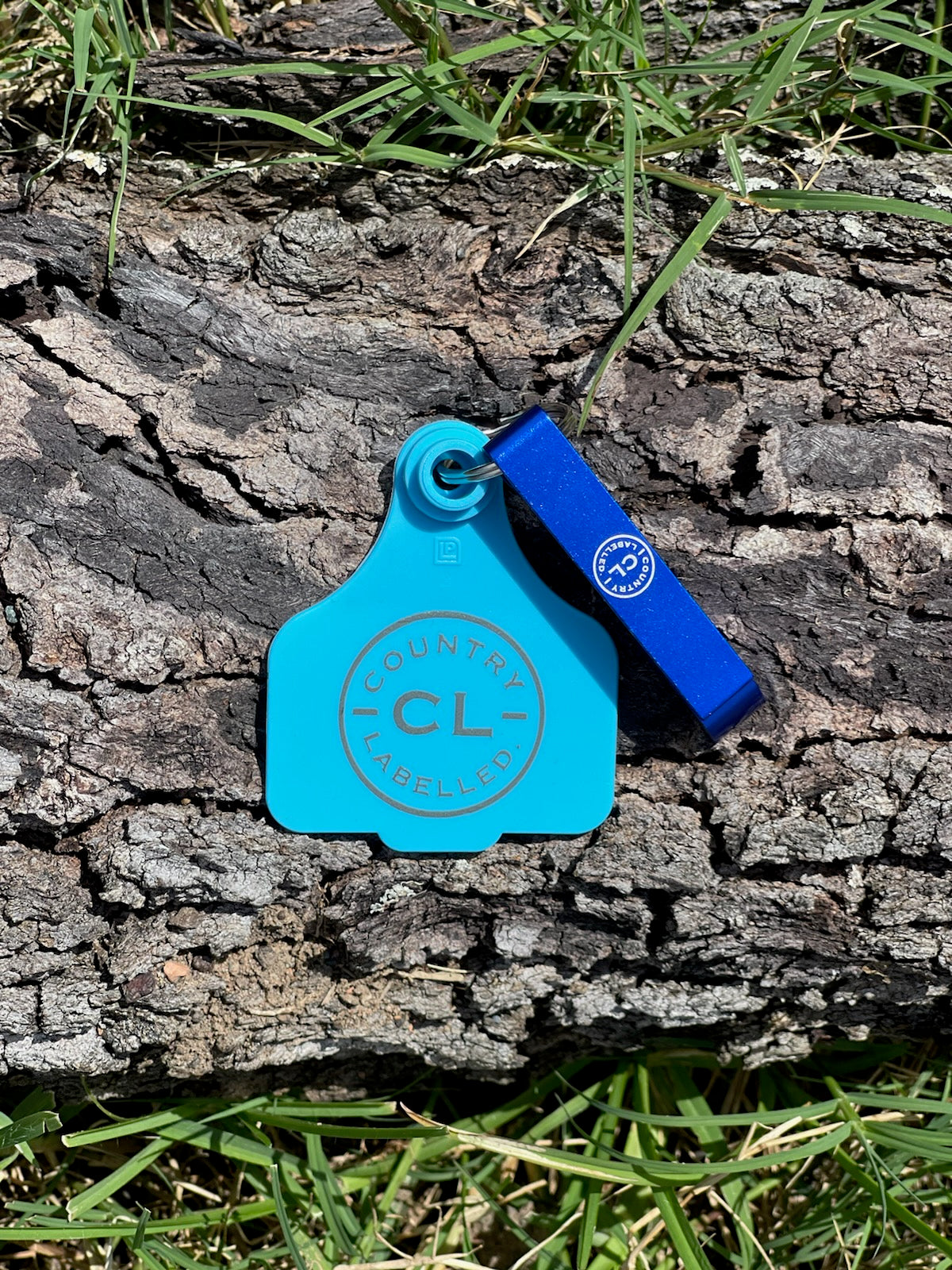 CL Cattle Tag with Bottle Opener - Blue